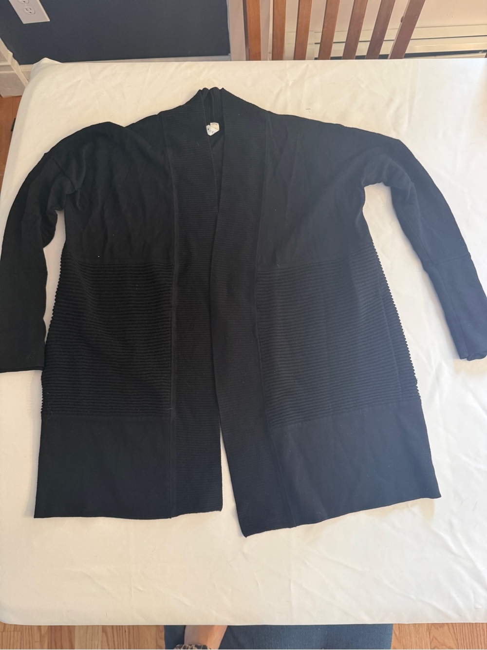 lululemon athletica Black Open-Front Long Ribbed Cardigan Jacket